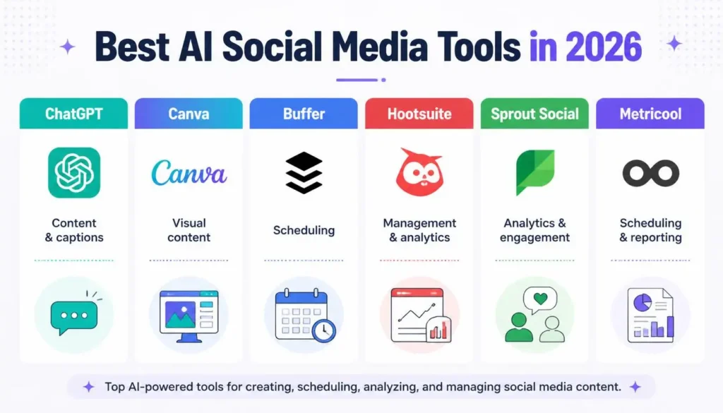 Comparison of the best AI social media management tools in 2026