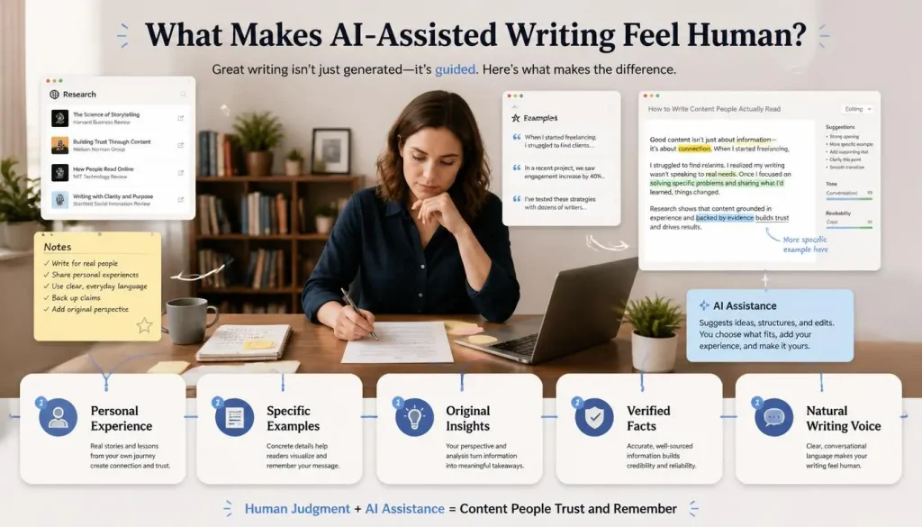 Five elements that make AI-assisted writing more natural and original