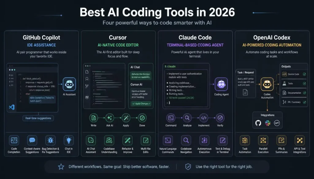 Best AI coding tools comparison 2026